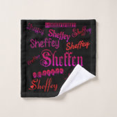 Polices Sheffey - rose et rouge (Gant de toilette)