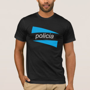 POLICIA met blauwe wiggen shirt