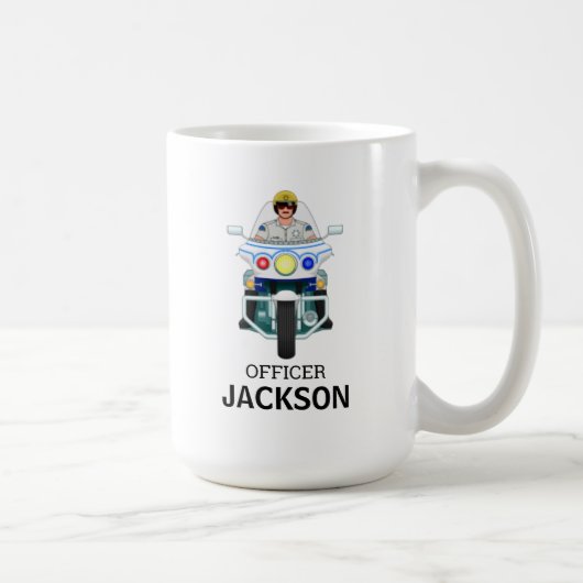 Policier Personnalisé Motorcycle Officier Café Mug (Droite)