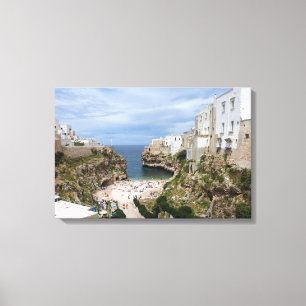 Polignano a Mare City strand in Puglia canvas prin Afdruk