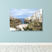 Polignano a Mare stadsstrand in Puglia canvas prin (Insitu (Houten vloer))