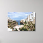 Polignano a Mare stadsstrand in Puglia canvas prin (Voorkant)