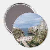 Polignano a Mare stadsstrand in Puglia ronde magne Magneet (Voorkant / Achterkant)