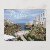 Polignano a Mare ville plage, Puglia texte carte p (Devant)