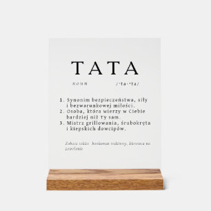 Polish Dad Gift - TATA Definition T-shirt Acryl Bord