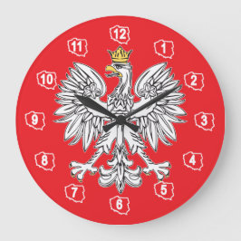 Polish Eagle With Gold Crown Wall Clock Grote Klok