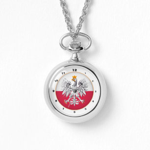 Polish Flag & Eagle, Polen trendy mode / design Horloge