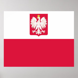 Polish Flag with Eagle Poster