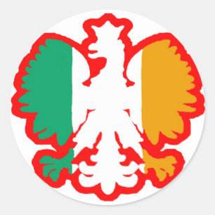POLISH/IRISH FLAG RONDE STICKER