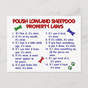 POLISH LOWLAND SHEEPDOG Property Laws 2 Briefkaart