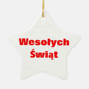 POLISH MERRY CHRISTMAS KERAMISCH ORNAMENT