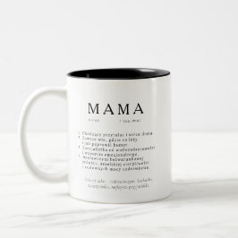 Polish Mum Gift - MAMA Definitie Zwart Tweekleurige Koffiemok