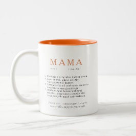 Polish Mum Gift - MAMA Definition Sinaasappel Tweekleurige Koffiemok