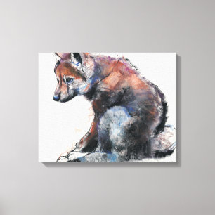 Polish Wolf Pup 2001 Canvas Afdruk