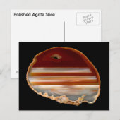 Polished Agate Slice Photo sur carte postale noire (Devant / Derrière)