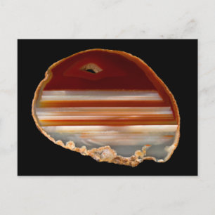 Polished Agate Slice Photo sur carte postale noire