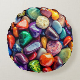 Polished Sea Rocks Round Throw Pillow Rond Kussen
