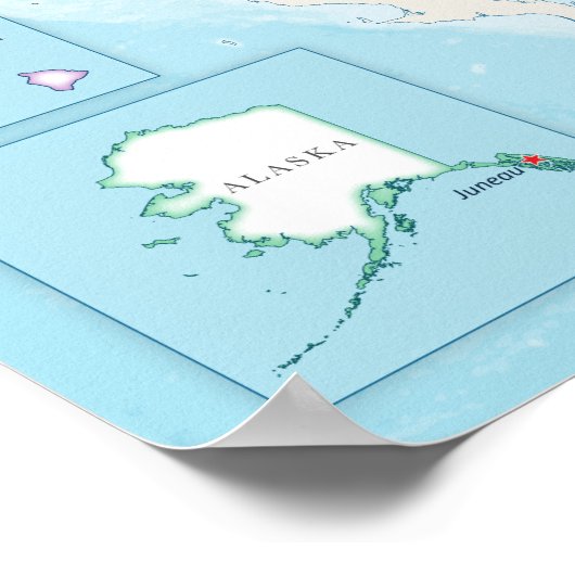 Political map of the United States with capitals Poster (Hoek)
