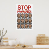 Political Poster Stop Propaganda  use your brain (Cuisine)
