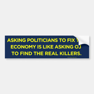 Politici die de Bumpersticker van de economie hers