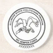 Politici in Illinois, gevangenis Zandsteen Onderzetter (Voorkant)