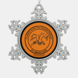 Politici uit Illinois in de gevangenis Tin Sneeuwvlok Ornament