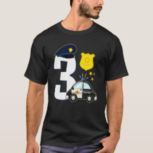 Politie 3 jaar oude politieauto van 3 jaar t-shirt