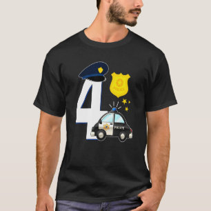 Politie 4 jaar oude politiewagen 4 jaar t-shirt