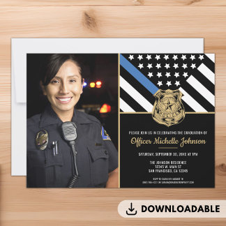 Politie Afstuderen Blue Line Law Enforcement Foto Kaart