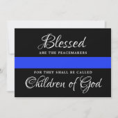 Politie-Afstuderen met blauwe lijn Kaart (Voorkant)