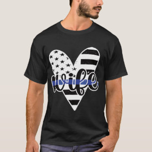 Politie Amerikaanse vlag Trotse Politieagent Blauw T-shirt