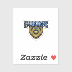 Politie Badge Vetgedrukte Tekst Ontwerp Sticker