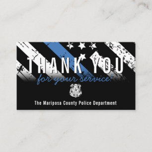 Politie blauwe lijn Amerikaanse vlag Dank je Visitekaartje