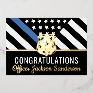 Politie blauwe lijn Gefeliciteerd Kaart pensioen