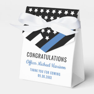 Politie Blauwe Lijn Vlag Felicitaties Afstuderen Bedankdoosjes