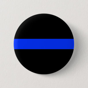Politie Blue Thin Line Button. Ronde Button 5,7 Cm