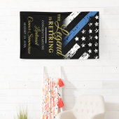 Politie Dunne Blauwe Lijn Pensioenpartij Welkom Spandoek (Insitu)