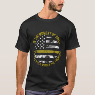 Politie en brandweer dunne gouden lijn hoodie t-shirt