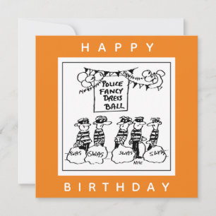 Politie Fancy Dress Ball Cartoon Kaart