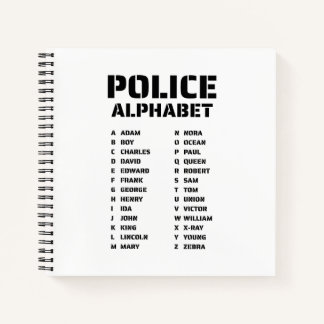 Politie Fonetisch Alfabet Notitieboek