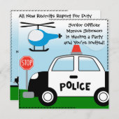 Politie Gepersonaliseerd uitnodiging (Voorkant / Achterkant)