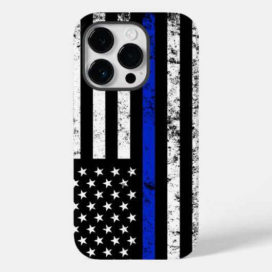 Politie gestileerde verontruste Amerikaanse vlag Case-Mate iPhone Case (Achterkant)