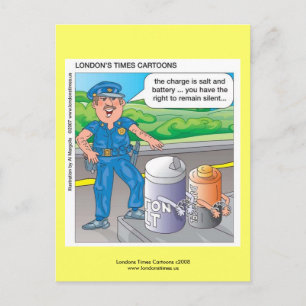 Politie Humor-Briefkaarten en Batterij Funny Briefkaart