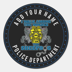 Politie ik ben de Sheepdog Ronde Sticker