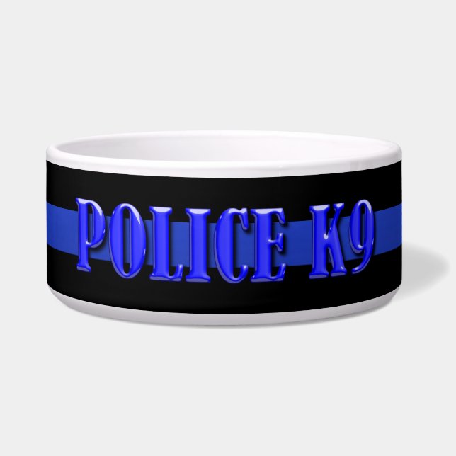 Politie K9 - Dunne blauwe lijn Voerbakje (Voorkant)