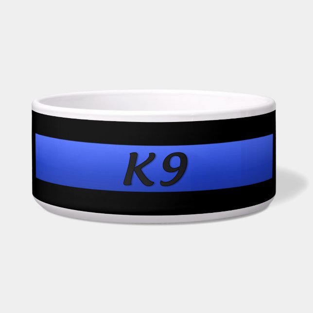 Politie K9 - Thin Blue Line Bowl Voerbakje (Voorkant)
