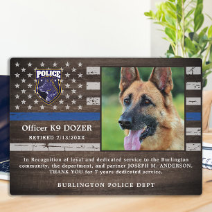 Politie K9 Uittreding politieagent in de wet Fotoplaat