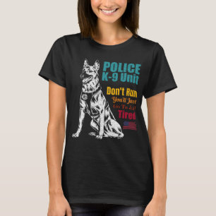 Politie K 9-eenheid Duitse herder LEO K 9-begeleid T-shirt