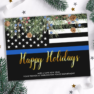 Politie Kerstmis Prettige feestdagen Thin Blue Lin