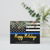 Politie Kerstmis Prettige feestdagen Thin Blue Lin (Staand voorkant)